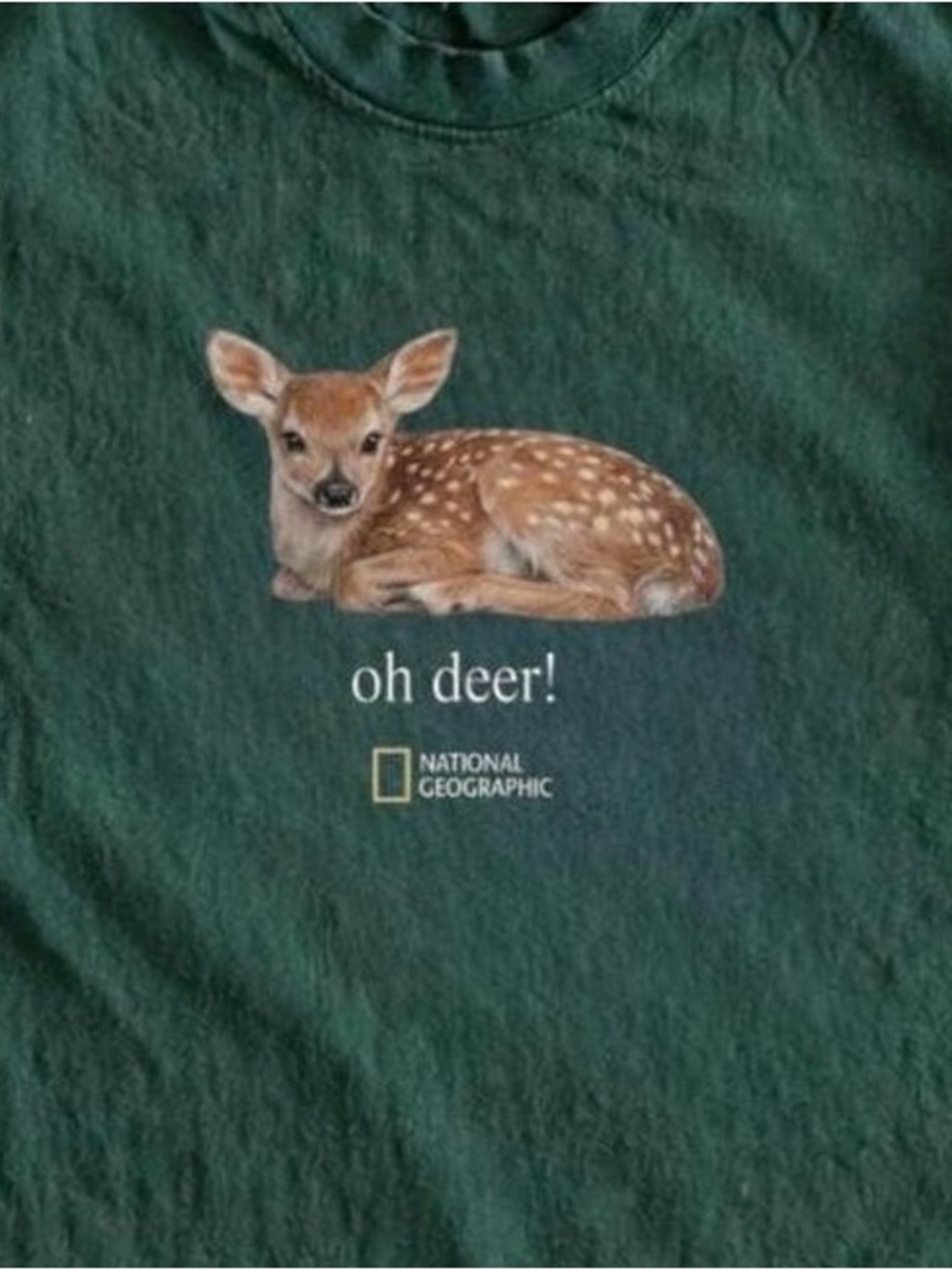 National Geographic Forest Green Fawn Graphic Tee - Picture 2 of 2
